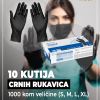 10 kutija crnih rukavica - S
