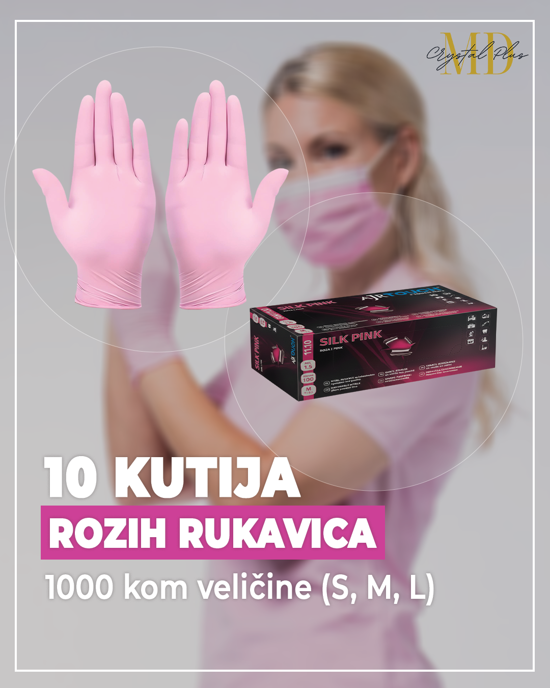 10 kutija rozih rukavica